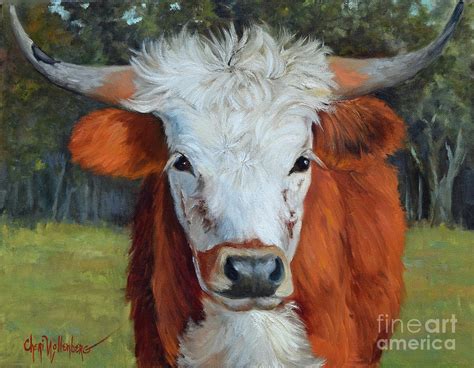 Longhorn Cow Painting II, Ms Tilly Painting by Cheri Wollenberg - Fine ...