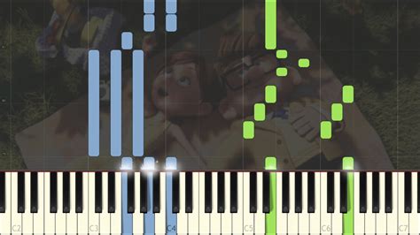 Up - Married Life Theme Song Easy Piano Tutorial Synthesia - YouTube