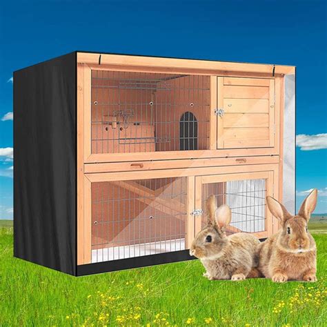 Excerando Rabbit Hutch Cover,Durable 210D Rabbit Cage Cover Double ...