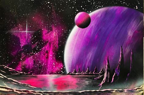 Spray paint art Space painting Giant planets Nebula art Bright | Etsy