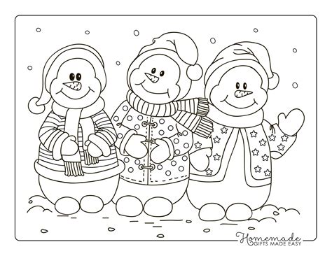 Snowman Family Coloring Page