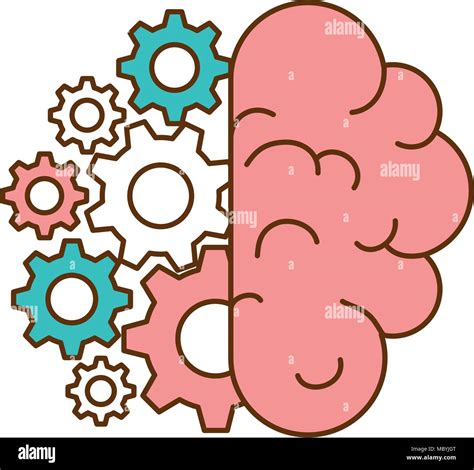 brain human with gears vector illustration design Stock Vector Image ...