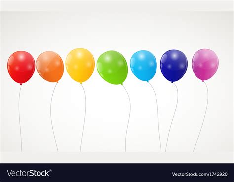 Color glossy rainbow balloons background Vector Image