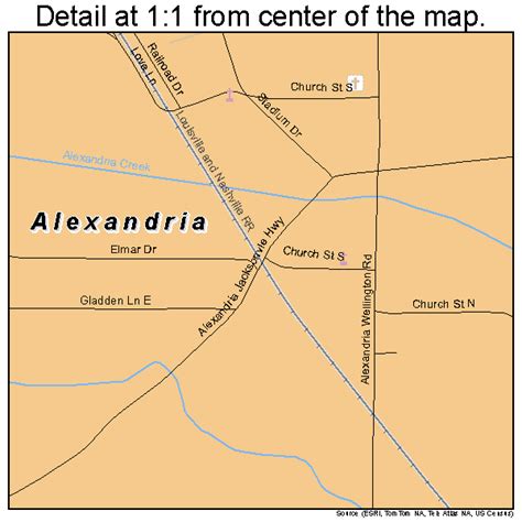 Alexandria Alabama Street Map 0101180