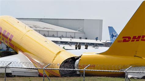 DHL jet skids off runway, breaks up after emergency landing | Company ...