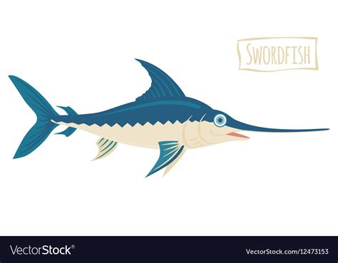 Swordfish cartoon Royalty Free Vector Image - VectorStock