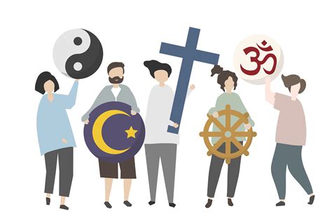 People holding diverse religious symbol illustration - Download Free ...