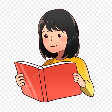 Siswa Perempuan Sedang Membaca Buku, Baca, Bacaan, Belajar PNG ...