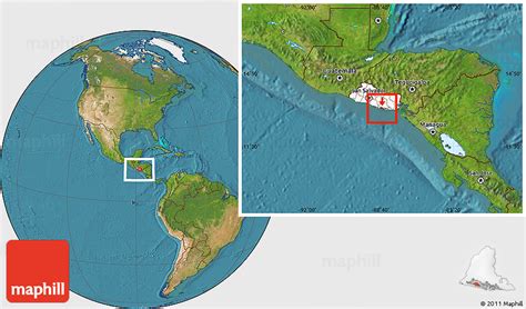 Satellite Location Map of Isla Espiritu Santo, highlighted country