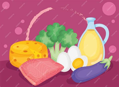 Premium Vector | Healthy keto food icon group