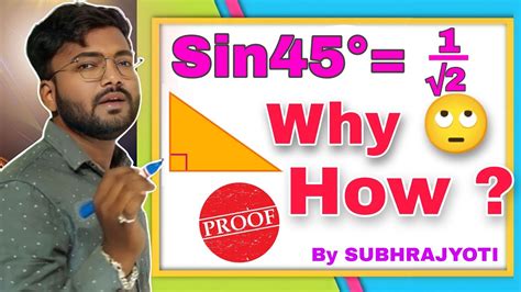 Sin45°=1/√2 ? How & Why Proof - YouTube