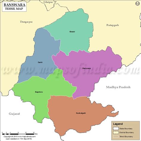 Banswara Tehsil Map, Banswara Tehsils