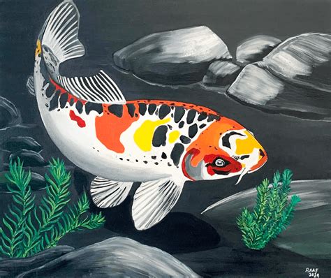 Koi carp fish painting part 1 - Raafs paintings