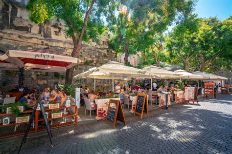 Seafood Restaurant on Street of Split, Croatia Stock Photo - Image of ...