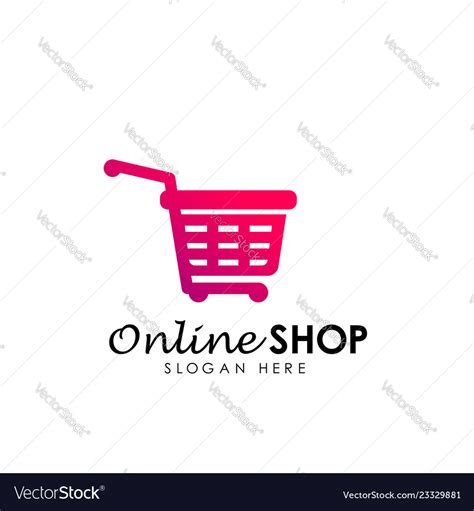 Online shop logo design icon shopping basket logo Vector Image