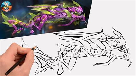 FREE FIRE DRAWING NEW M1014 EMERALD DRAGON EVOLUTION GUN - HOW TO DRAW ...