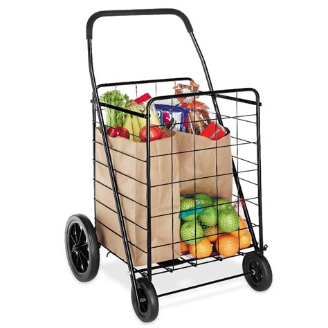 Whitmor Deluxe Rolling Utility / Shopping Cart, Black | eBay