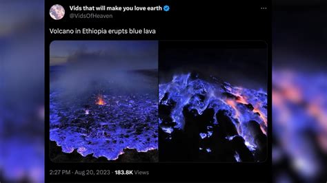 Pics Show 'Blue Lava' Erupting From a Volcano in Ethiopia? | Snopes.com