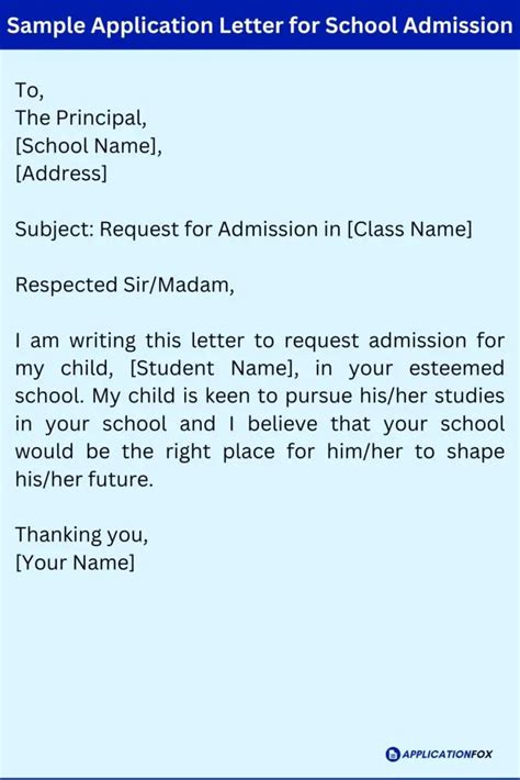 (9+ Samples) Application for School Admission