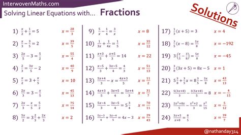 (IW) Solving Linear Equations with Fractions - Interwoven Maths