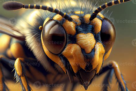 wasp face macro closeup illustration 22082786 Stock Photo at Vecteezy