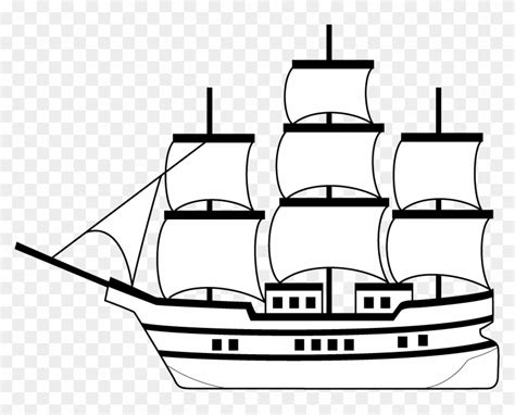 Caravel Ship Boat Drawing Clip Art - Slave Ship Clip Art - Free ...