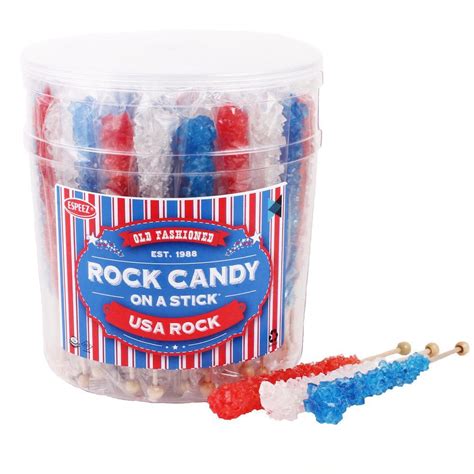 Extra Large Rock Candy Sticks: 48 Red - White - Blue Rock Candy Sticks ...