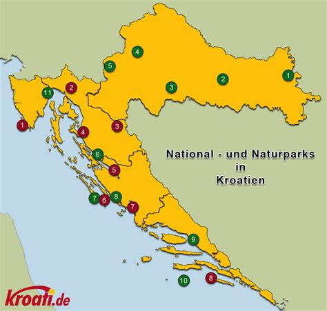 Kroatien Nationalparks Karte | Gold Karte