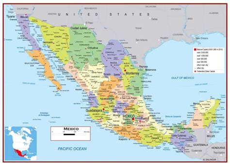 United States Map Including Mexico