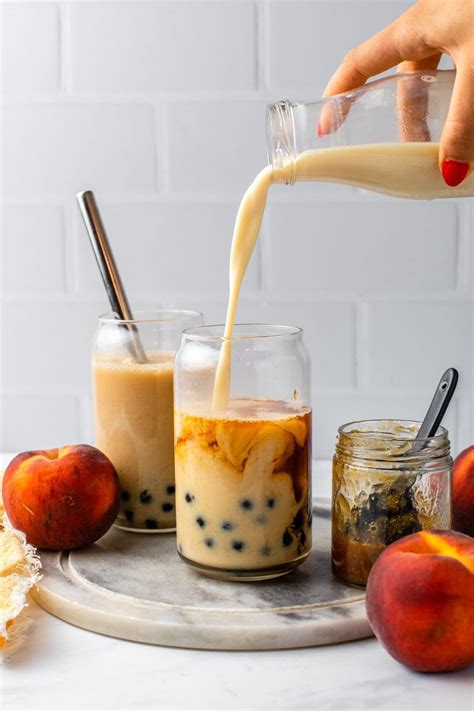 Peach Bubble Tea (Milk Tea) Recipe | Boba Tea - From My Bowl