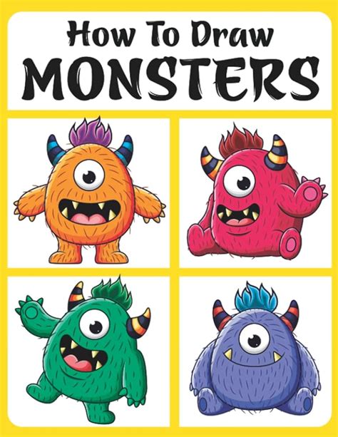 500+ drawing cute monster Tutorial for kids and adults