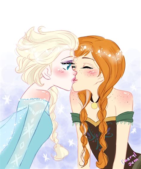 elsa and anna kiss?? by cheryl-jum on DeviantArt