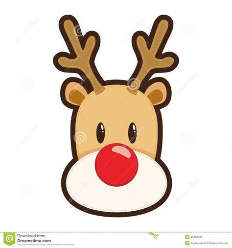 Cartoon Illustration Of Rudolph The Red Nosed Reindeer White | Reindeer ...