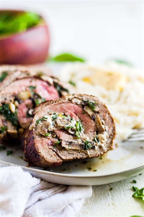 Mushroom and Spinach Stuffed Flank Steak - What Molly Made