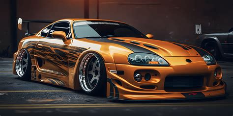 Mk4 Toyota Supra in Striking Orange and Black Racing Paintjob Perfect ...