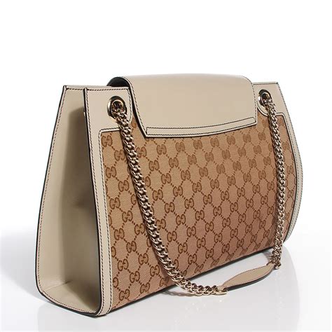 GUCCI Monogram Large Emily Chain Shoulder Bag White 110067