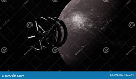 Spaceship Overflying Amalthea Moon Surface Stock Footage - Video of ...