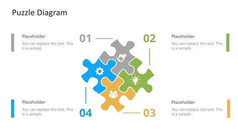 4 Steps Puzzle Diagram Template - SlideModel