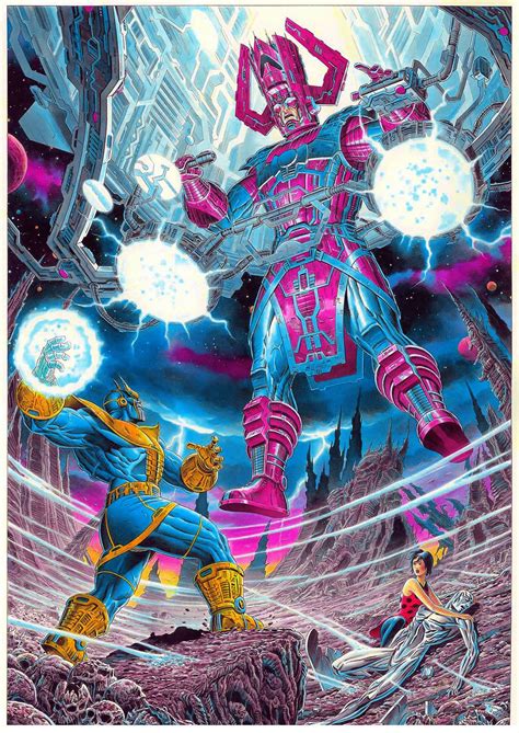 marvelmasterworks:“Thanos vs Galactus art by Giorgio Comolo, 2017 ...