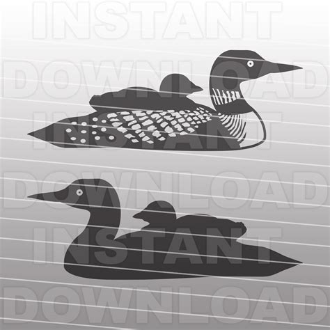 Loon with Baby SVG FileLoon SVGLoon Silhouette SVG Vector | Etsy