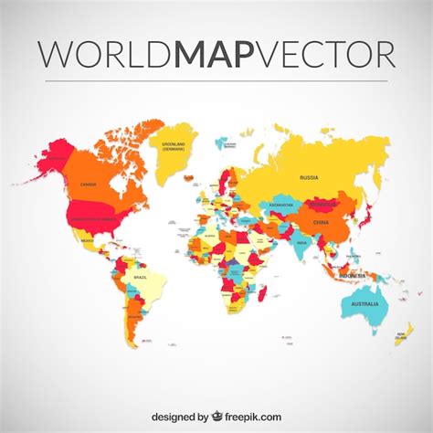 Premium Vector | Colored world map