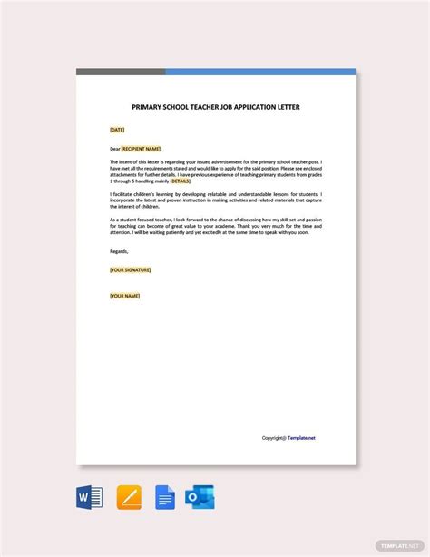 Student Job Application Letter Template - Google Docs, Word | Template.net