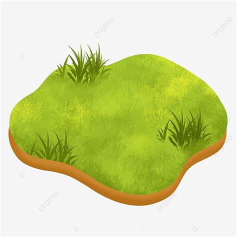 Grass Land 3d Images Hd, 3d Earth Land Soil And Green Grass Cartoon ...