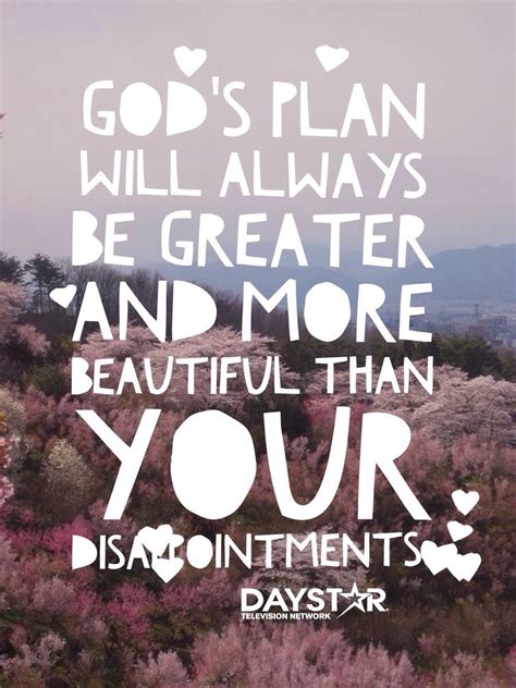 God's Plan: Greater and More Beautiful Than Your Disappointments