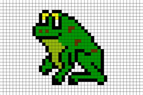 Frog Pixel Art Cross Stitch Patterns, Knitting Patterns, 8 Bit Art ...