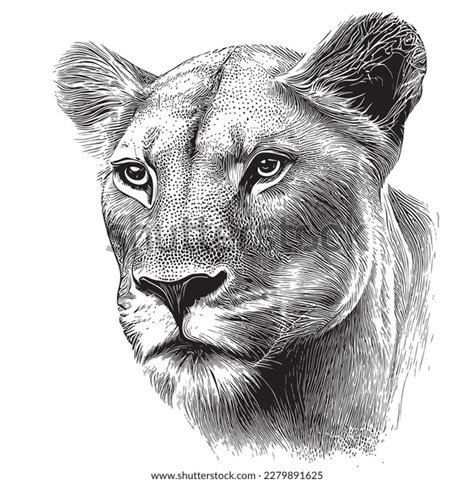 Lioness Face Drawing