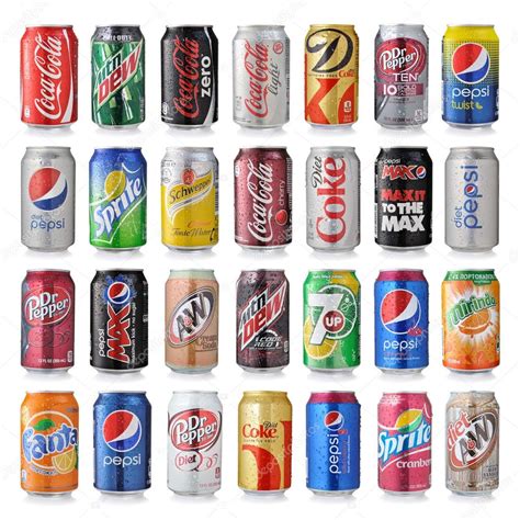 Set Of Various Brands Of Soda Drinks – Stock Editorial Photo © chones ...