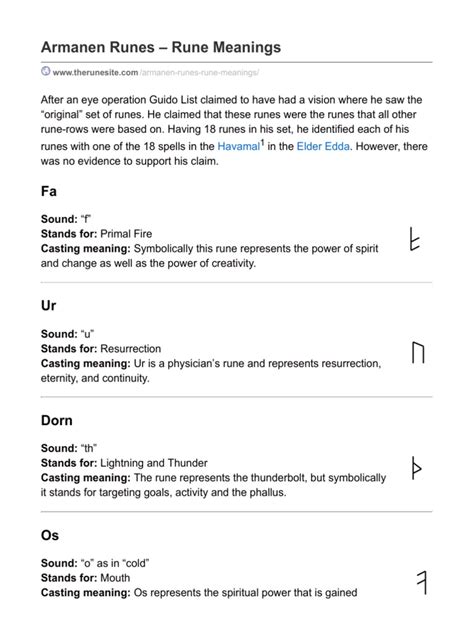 Armanen Runes Meanings | PDF | Runes | Dualism