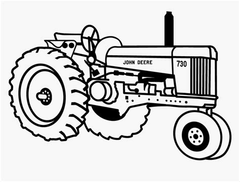 Tractor124 - John Deere Tractors Art Black And White, HD Png Download ...