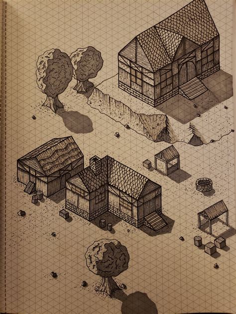 How to Draw an Isometric Village